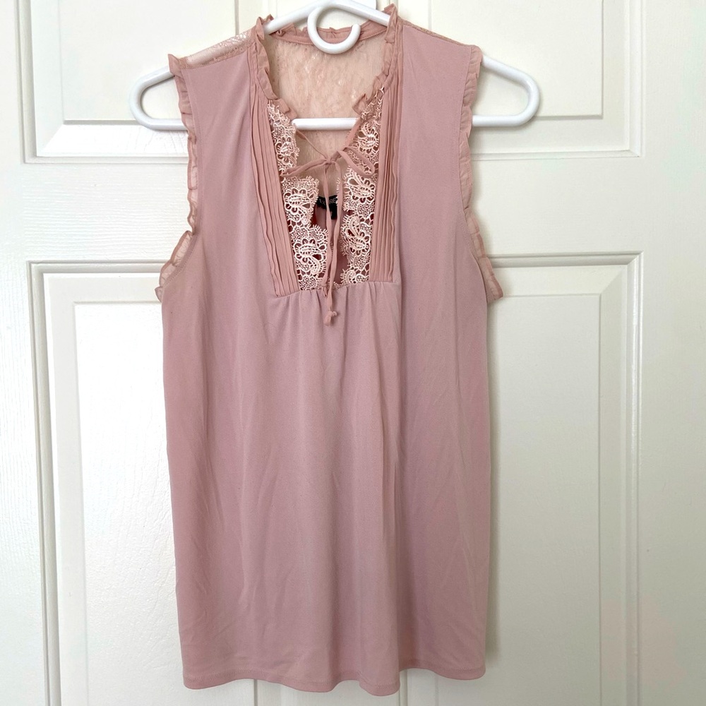 Express Top with Lace Trim Detail